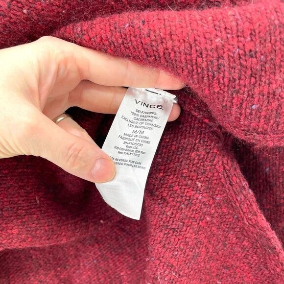 Vince Donegal 100%‎ cashmere knit sweater Size M cherry red - Picture 9 of 9